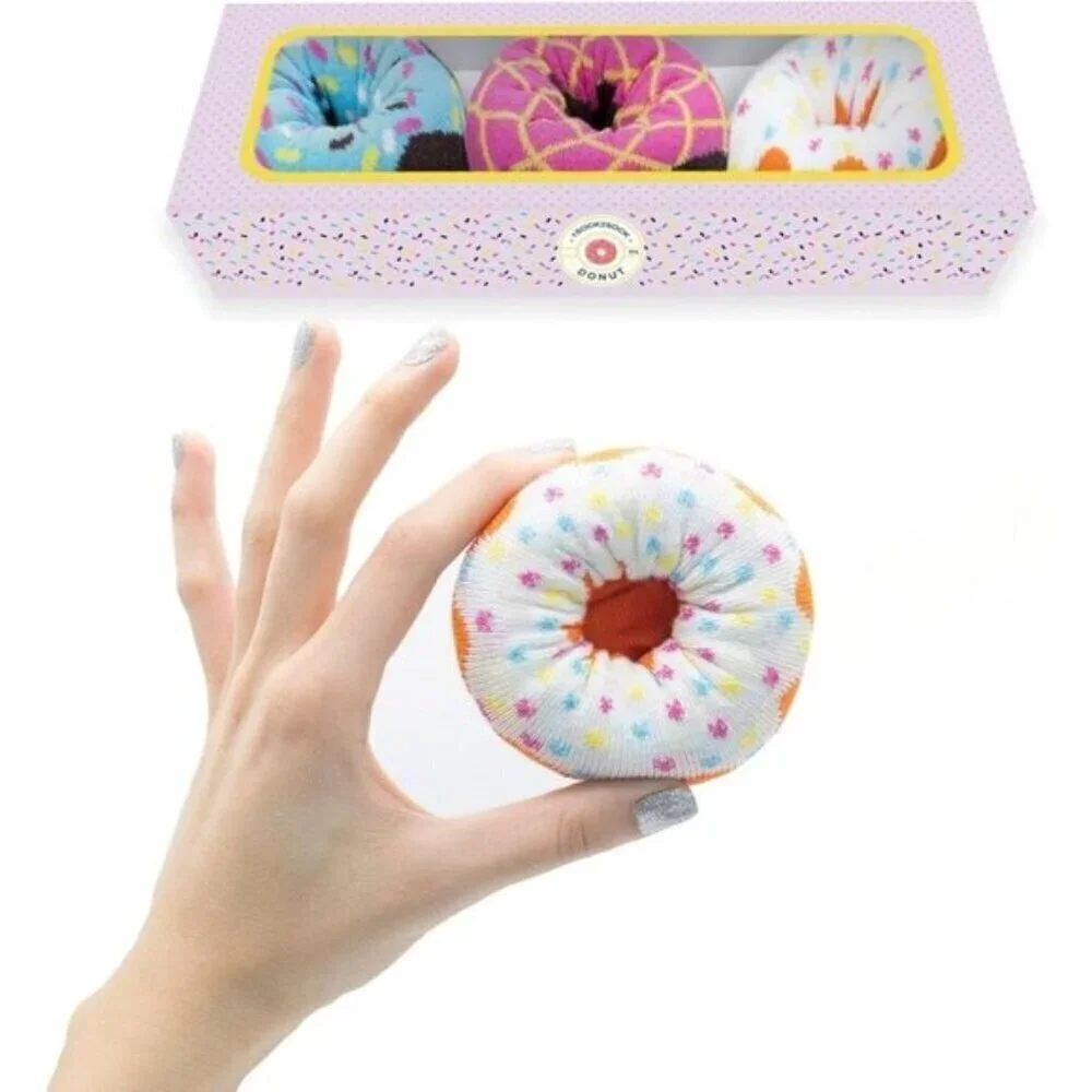1SOCK2SOCK Women's Donut Crew Socks Fun Cotton Gift Box Multipack (3/6 Pairs)